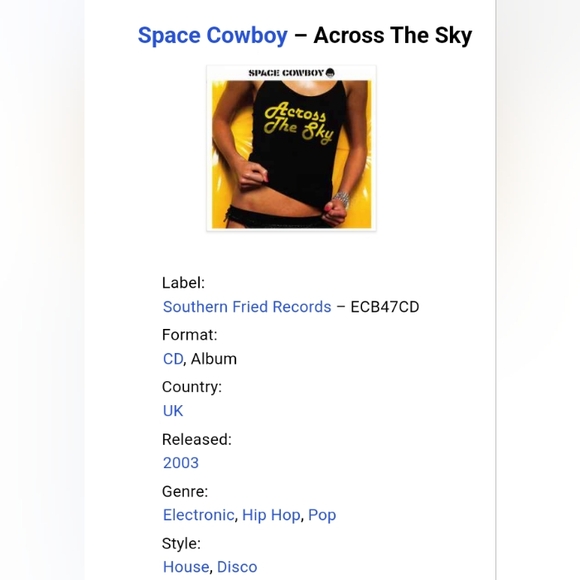 𝑺𝒑𝒂𝒄𝒆 𝑪𝒐𝒘𝒃𝒐𝒚 𝑨𝒄𝒓𝒐𝒔𝒔 𝑻𝒉𝒆 𝑺𝒌𝒚 𝑪𝑫 - Picture 4 of 12